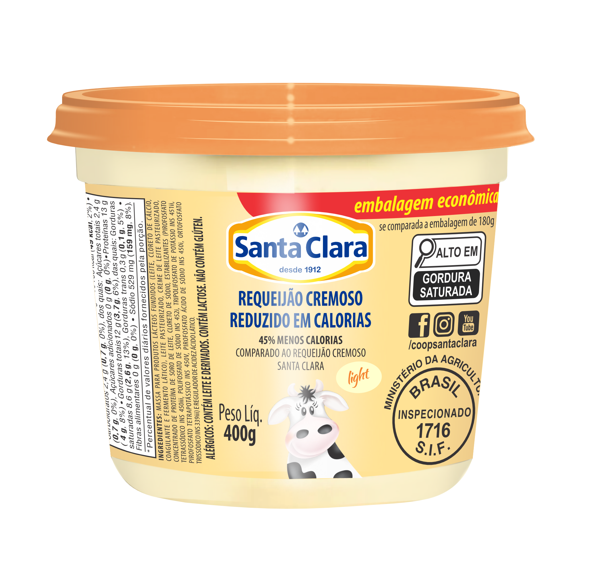 Requeijão Cremoso Light 400g
