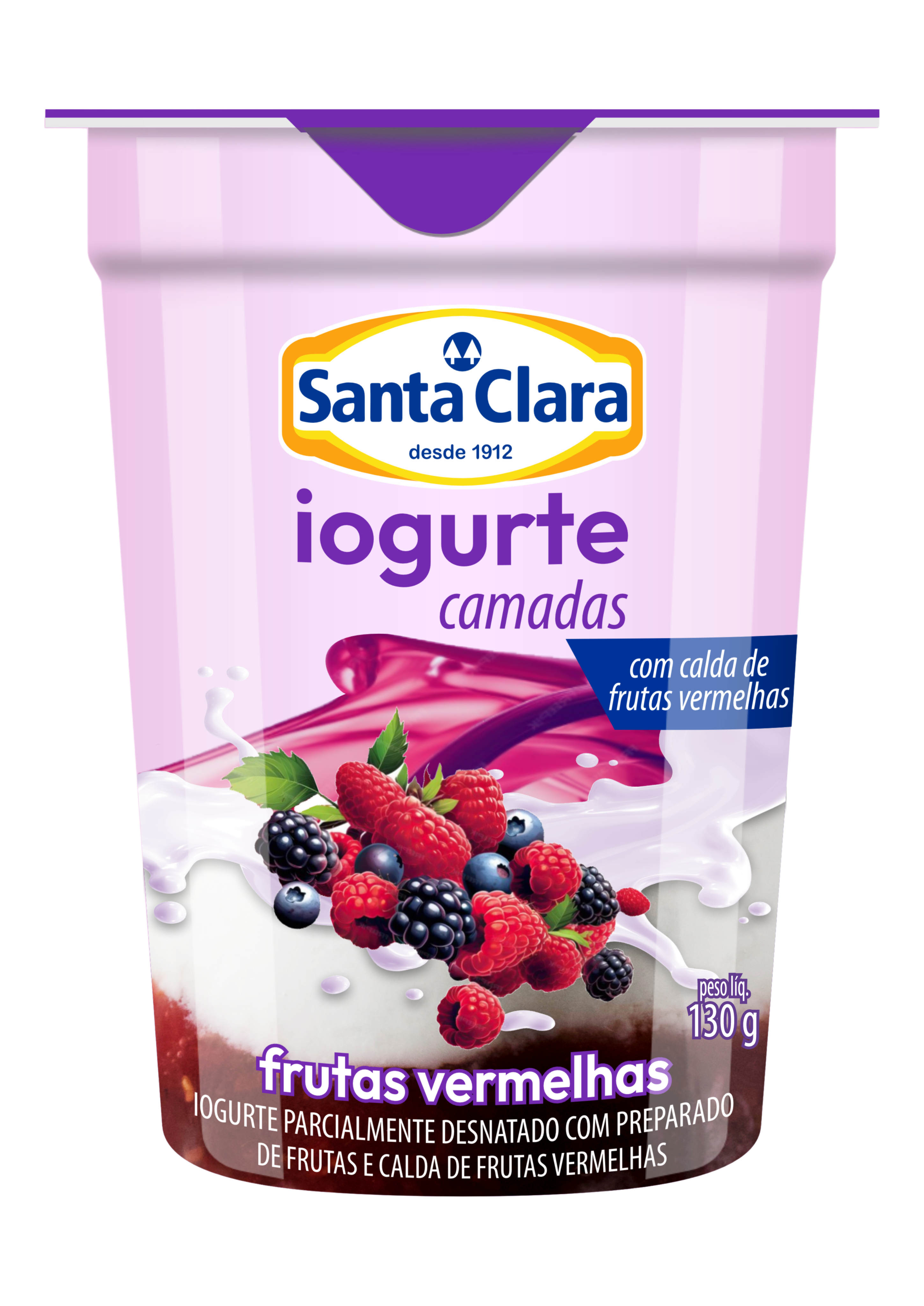 Iogurte Bicamada sabor Frutas Vermelhas